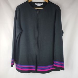 Joan Leslie Vintage Black Zip Up Jacket Size Large